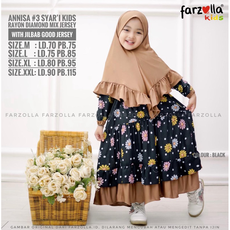 ANISA SYARI DRESS ANAK HIJAB SET - FARZOLA KIDS