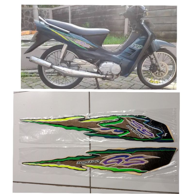 Stiker striping suzuki tornado gs hitam hijau