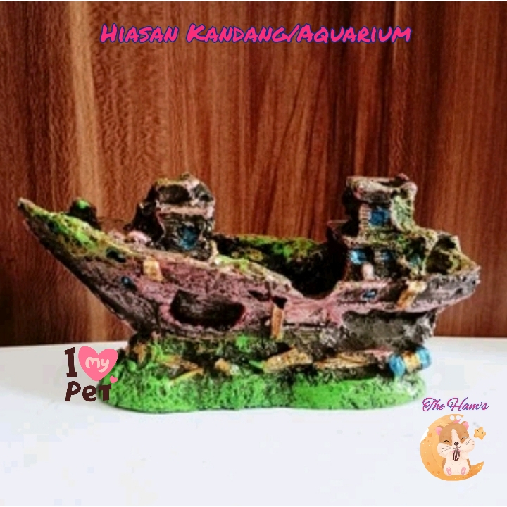 (The Ham's) hiasan aquarium fiber kapal, hiasan fiber aquarium fiber kapal, kapal, hiasan kapal