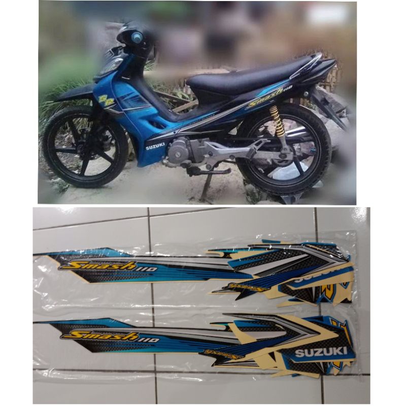 STIKER STRIPING SUZUKI SMASH SR BIRU 2007 / LIS BODY SMASH SR BIRU 2007