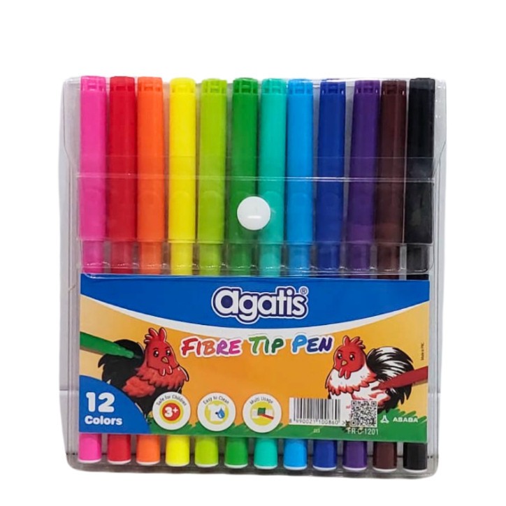 

Agatis Fiber Tip Pen ( Washable Color Pen ) 12 Warna