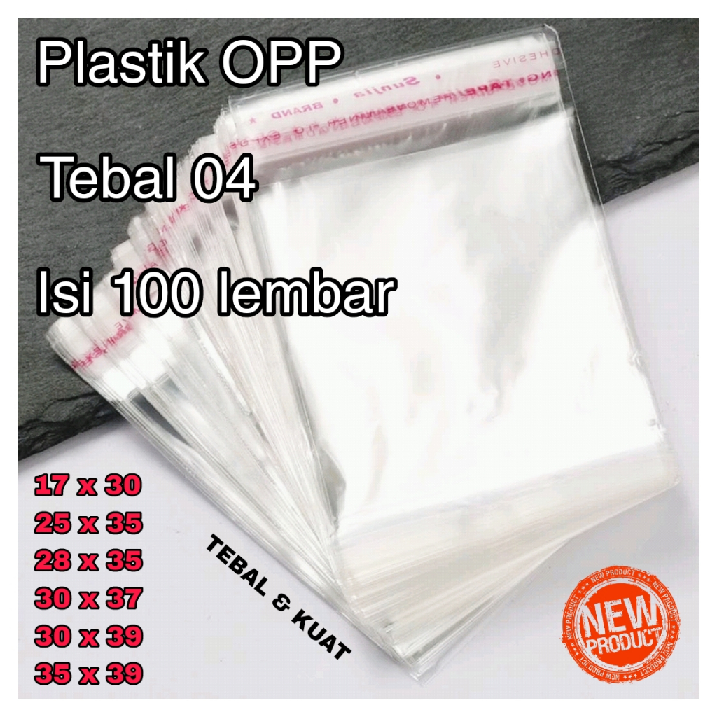 

PLASTIK OPP LEM SEAL / PLASTIK BAJU BENING TEBAL 04 Isi 100 Lembar Harga Termurah