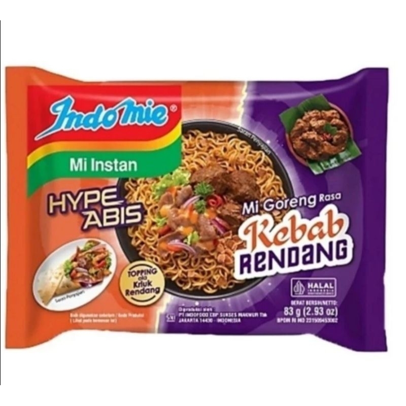 

Indomie mi instan kebab rendang @ 83 gr