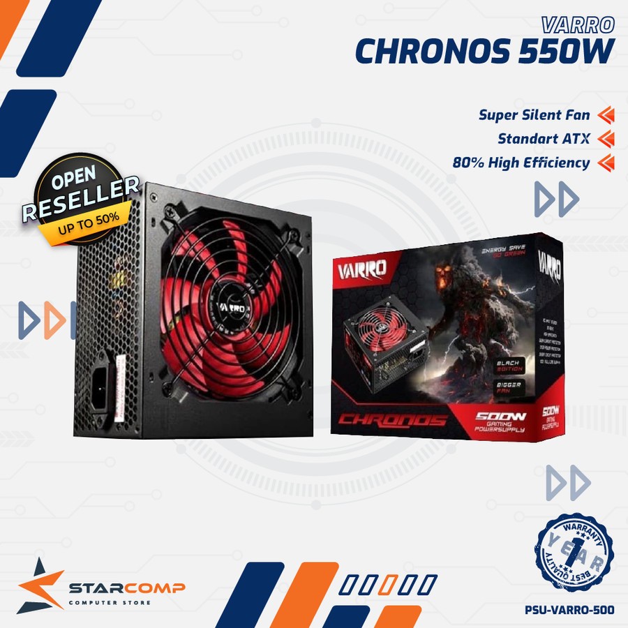PSU VARRO CHRONOS 500W / 12CM 500watt Power Supply Gaming