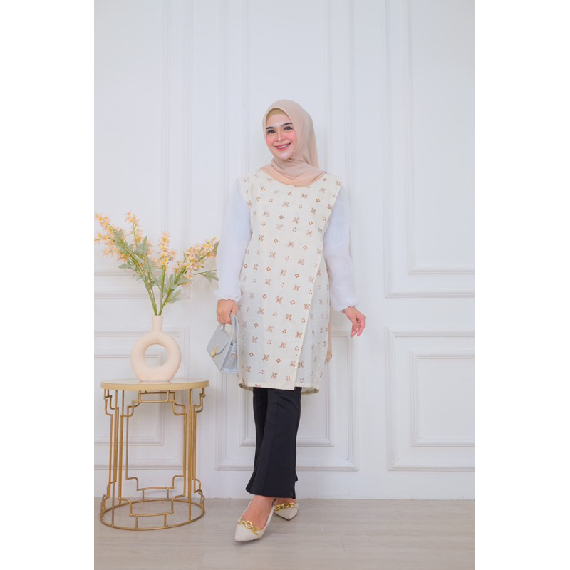 ESHVARYA | Tunik Batik Kombinasi Organza Premium