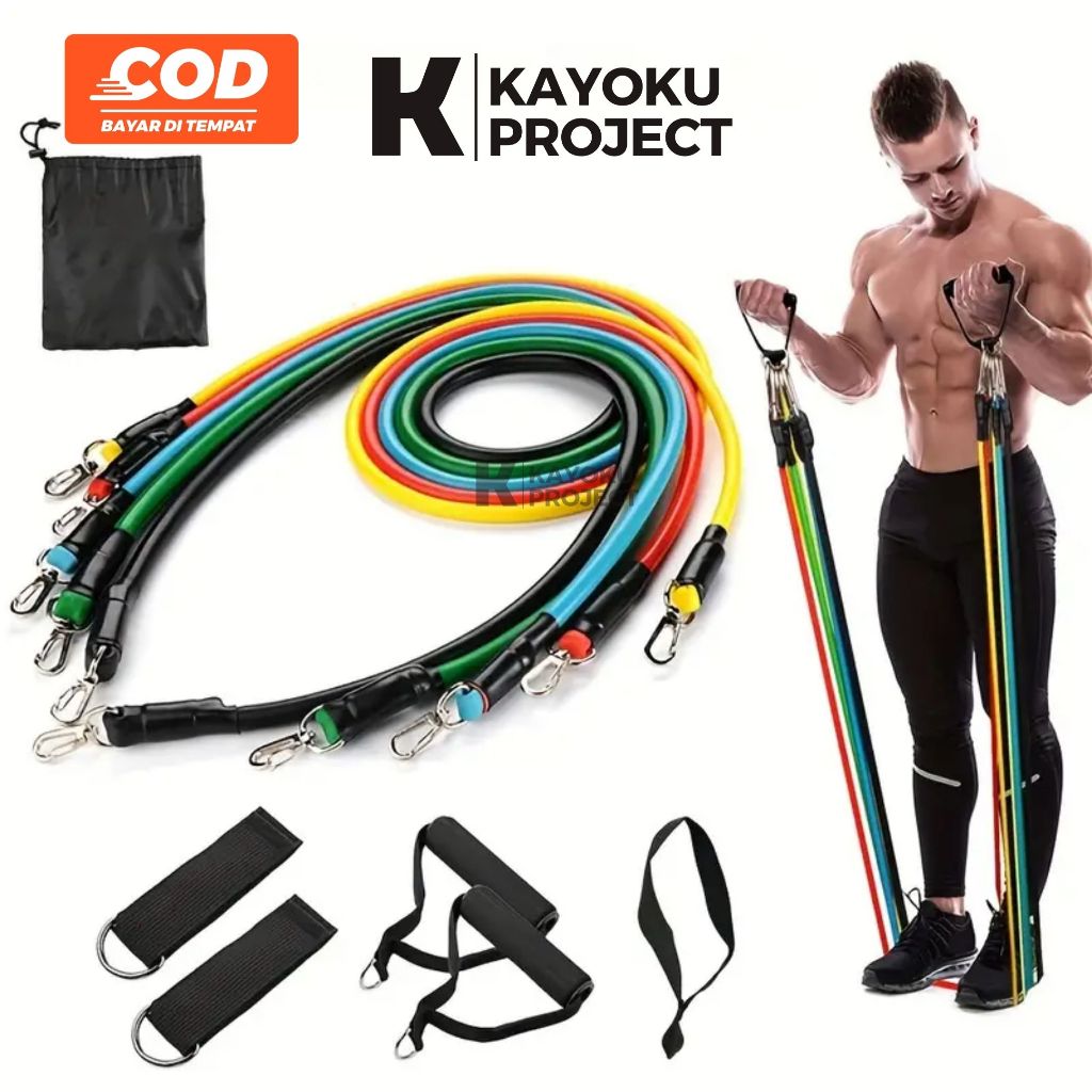 Resistance Band / Tali Streching Gym / Tali Fitness Gym / Tali Yoga Streching Set 11 PCS