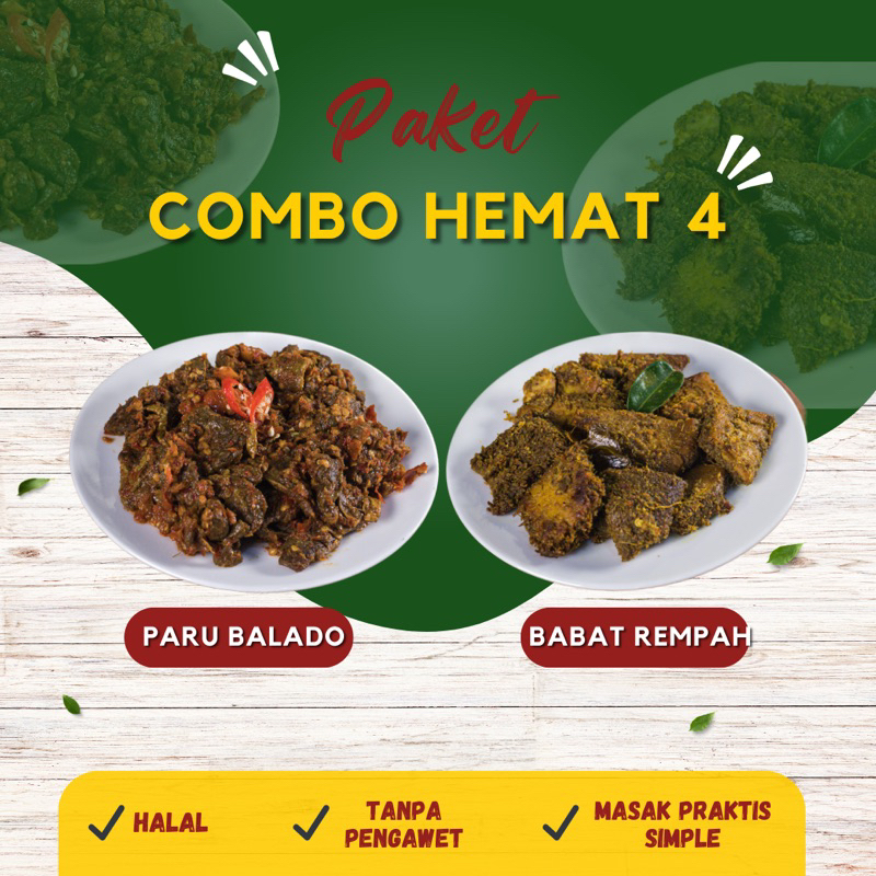 

Pawonsuedep - Combo Hemat 4 || Paru Balado-Babat Rempah