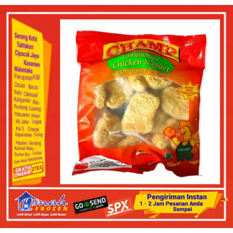 

Nugget Champ 250g,Chiken Nugget,Naget Ayam, Frozen Serang