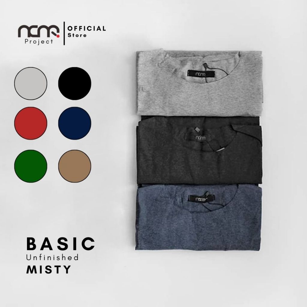 Near Basic Unfinished RAW Misty T-Shirt Kaos Polos Pria Wanita Ori