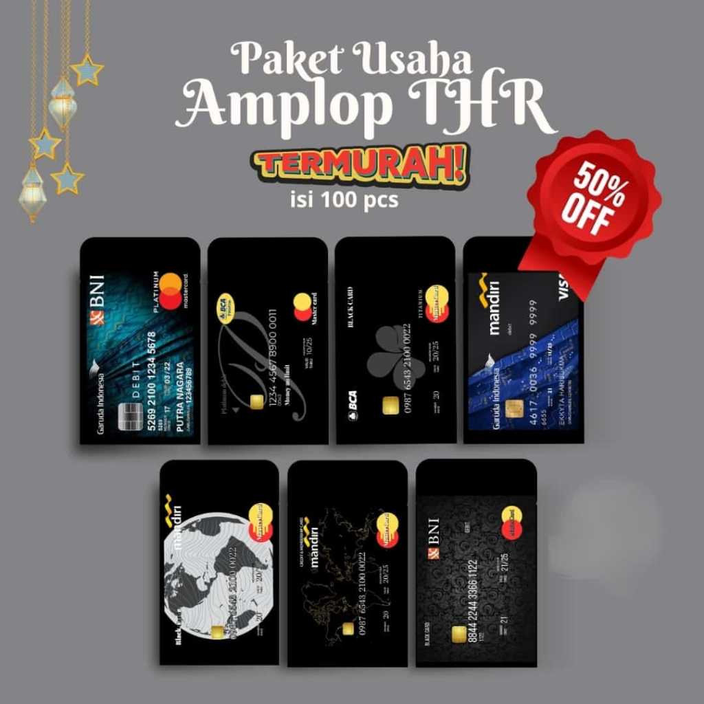 

(PAKET USAHA) 100PCS AMPLOP LEBARAN ATM SIAP PAKAI/ SIAP JUAL