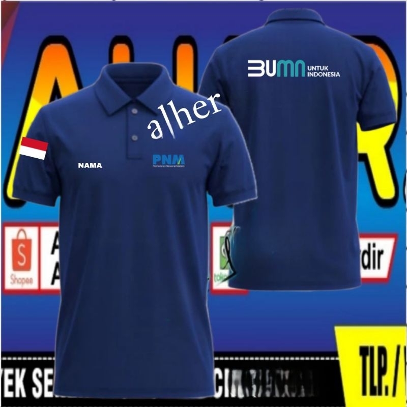 pendek Kaos BUMN Pnm baju BUMN PNM baju kerja BUMN PNM kaos kerja BUMN PNM kaos kerah BUMN PNM baju 