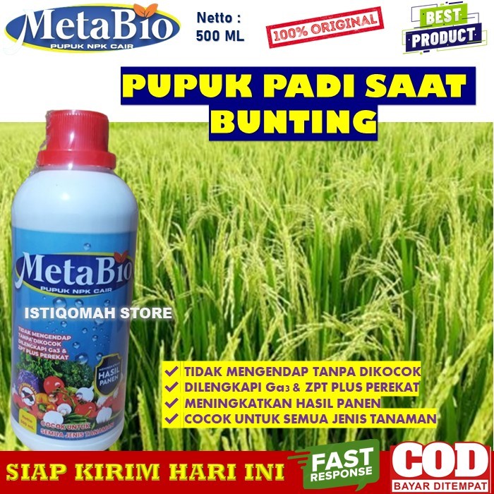 PROMO MURAH COD Pupuk Padi Saat Bunting Bagus 500ML METABIO Pupuk NPK Cair Padi Saat Berbunga - Pupu