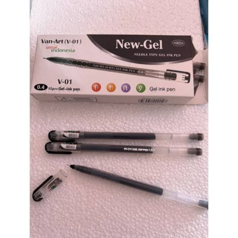 

✨Q_S25✨ SATU PACK [12 Pcs] Pulpen Gel New Gel Van-Art 0,4 mm