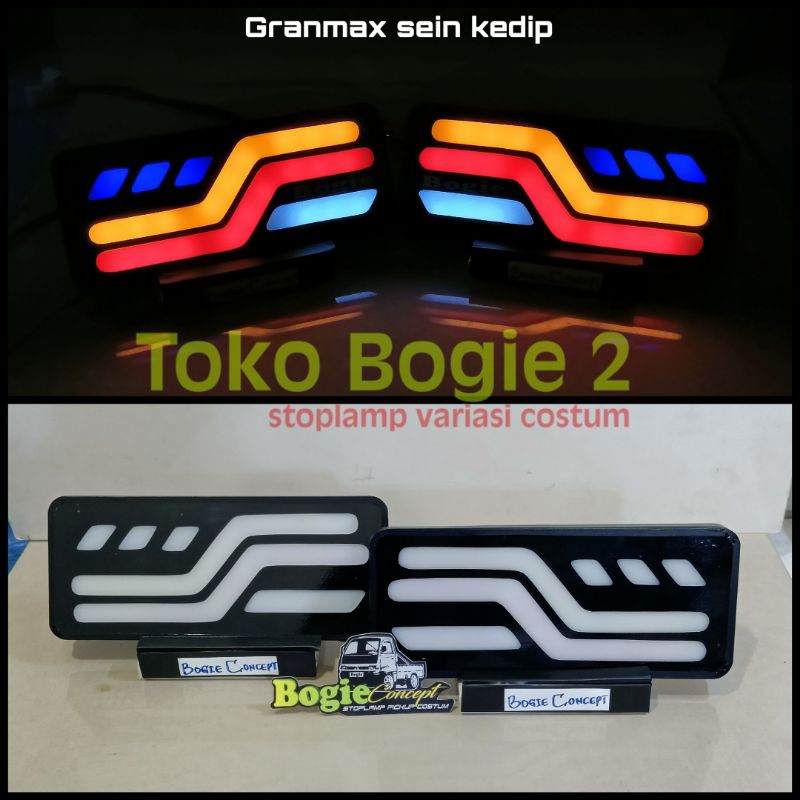 LAMPU REM LED VARIASI MOBIL PICKUP GRANMAX SEIN KEDIP