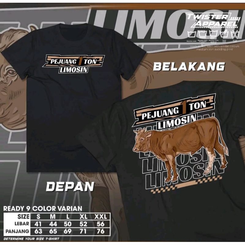 KAOS PEJUANG 1 TON LIMOSIN SAPI VECTOR