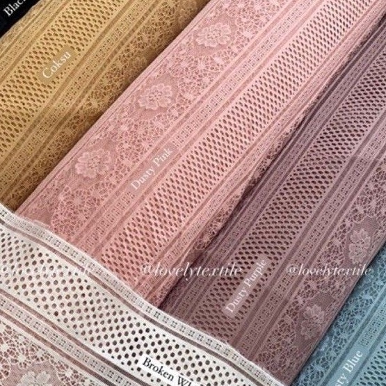 Beli Dong Kain Brokat Meteran  Kain Brukat Salur Ori