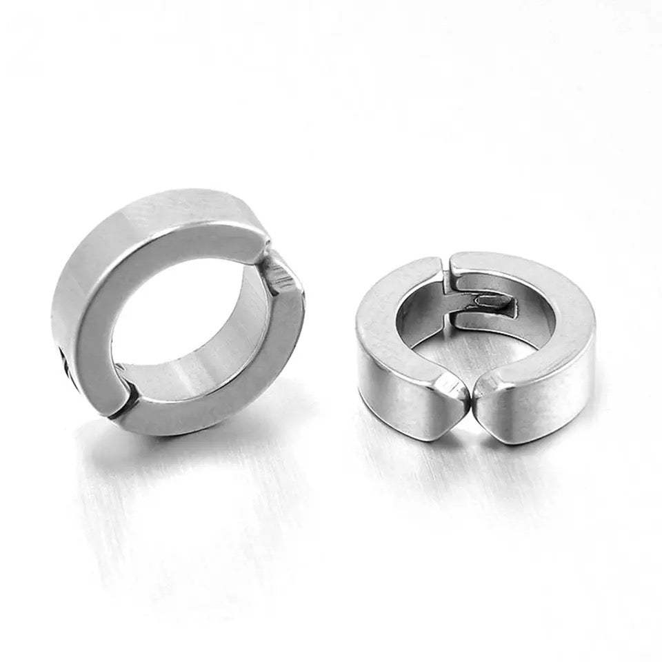 ANTING CLIP TITANIUM SILVER TANPA TINDIK PRIA DAN WANITA ANTI KARAT ANTI PUDAR DAN TIDAK BIKIN ALERG