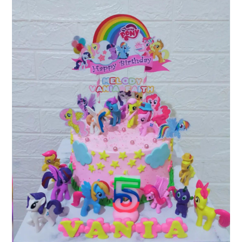 Cake Topper custom nama karakter little pony Thomas Minion Cars Unicorn Avenger Hello Kitty