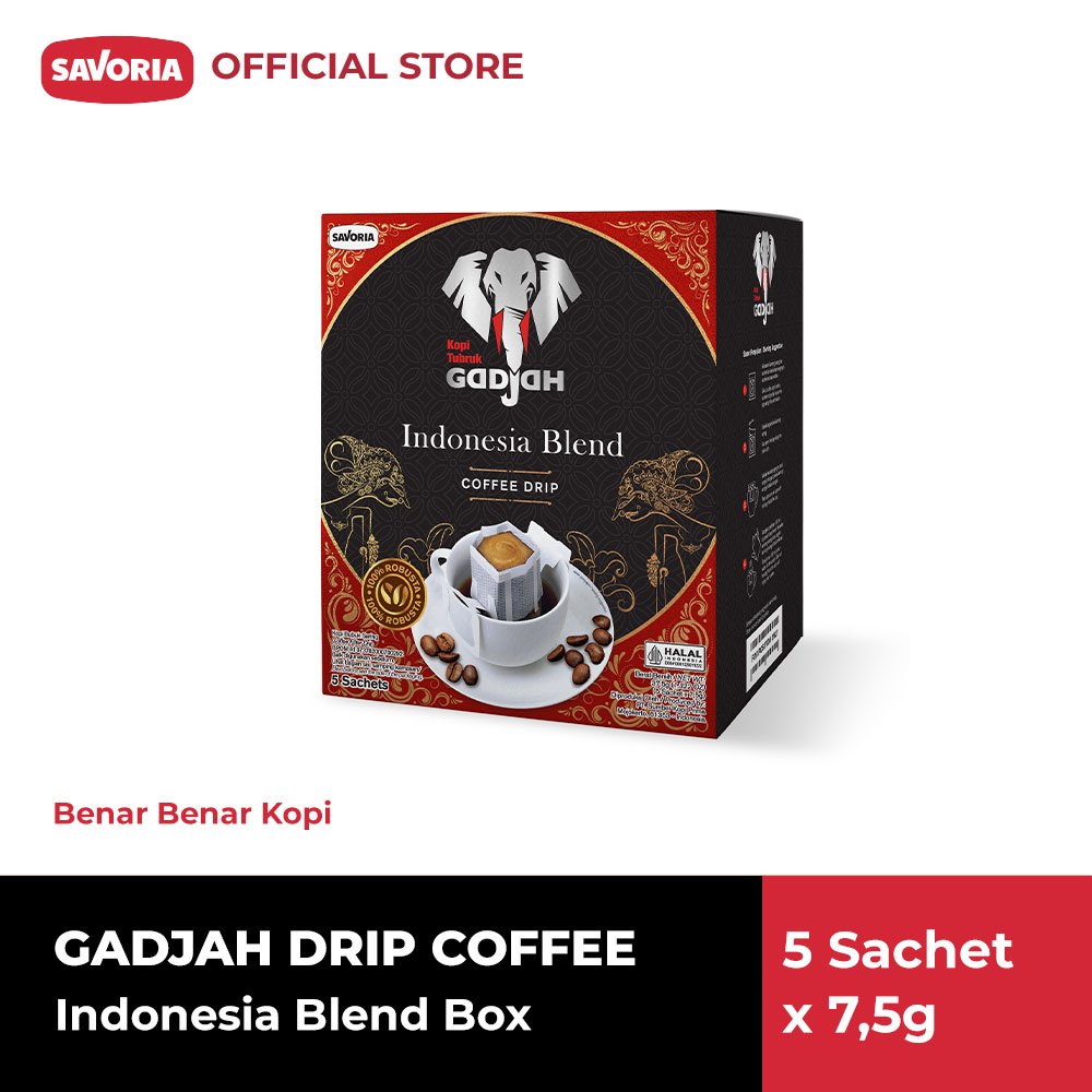 

Kopi Tubruk Gadjah Drip Indonesia Blend Box - isi 5 Sachet x 7.5g