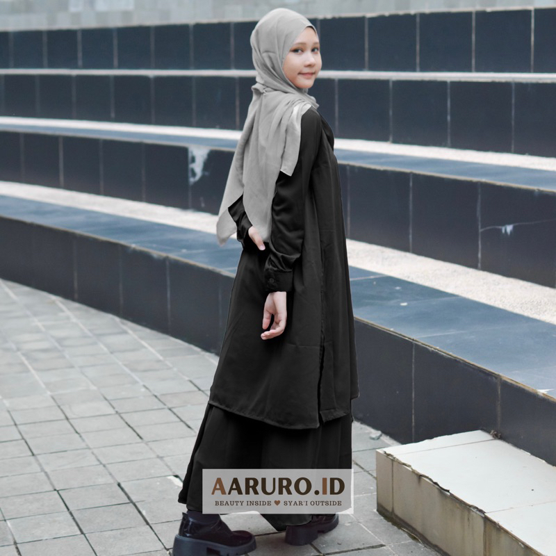 BIANCA SET TUNIK & ROK | Tunik Polos One Set | Woolpeach Premium | Aaruro.id