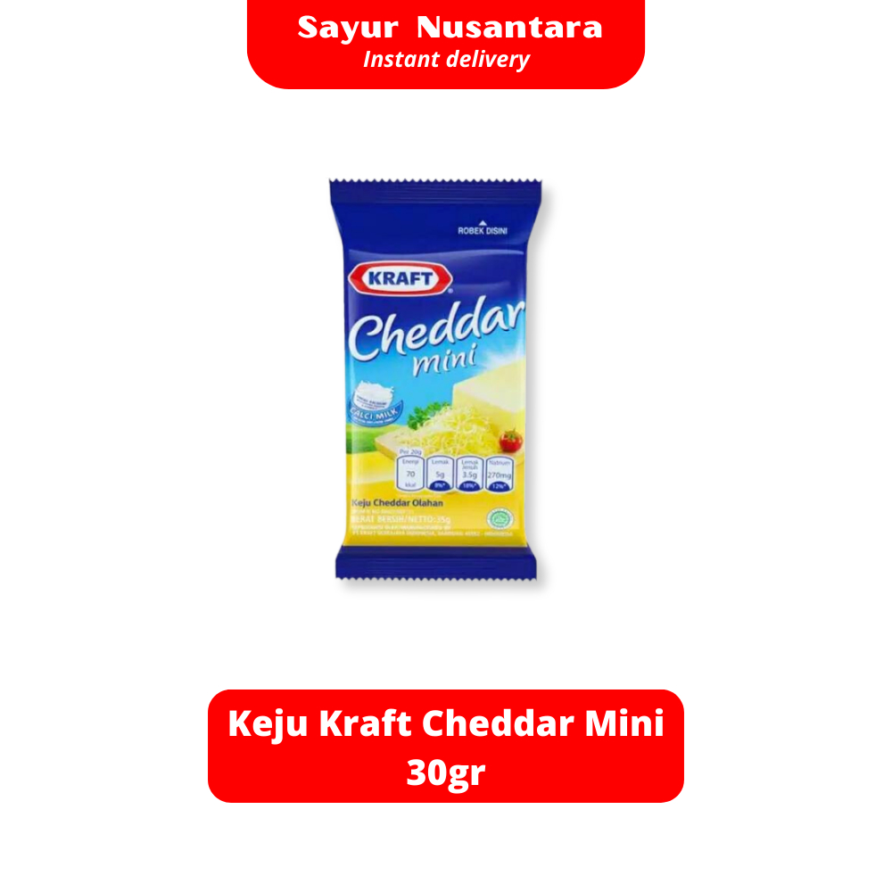 

Keju Kraft Cheddar Mini 30gr - Sayur Nusantara