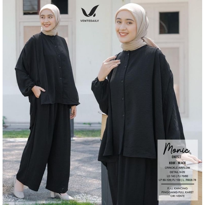 Monic One Set Motif Polos Best Seller Original by Vente Daily