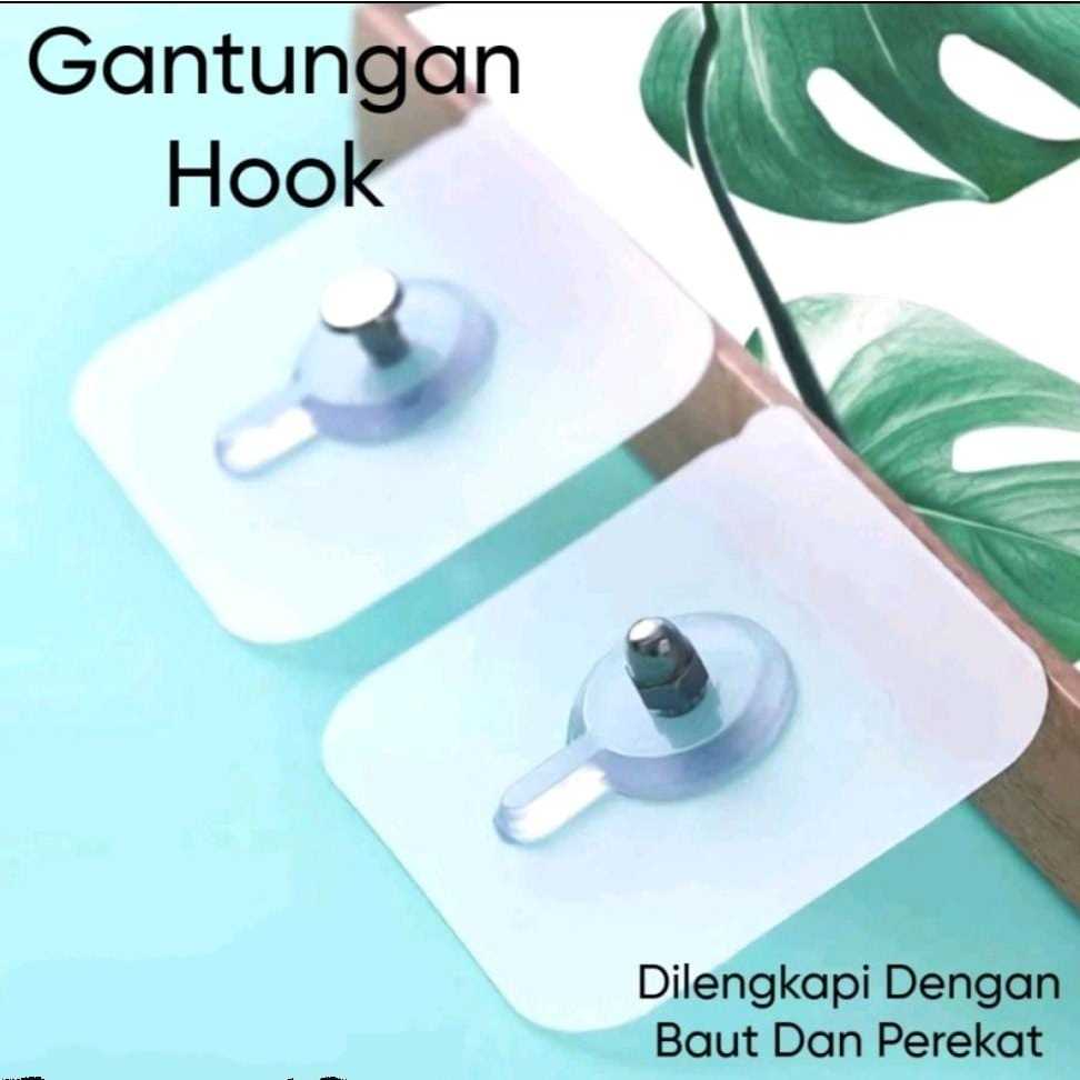 Tempelan Hook Model Paku Baut Dinding Ajaib Tanpa Bor Tembok Perekat Pengait Foto DLL