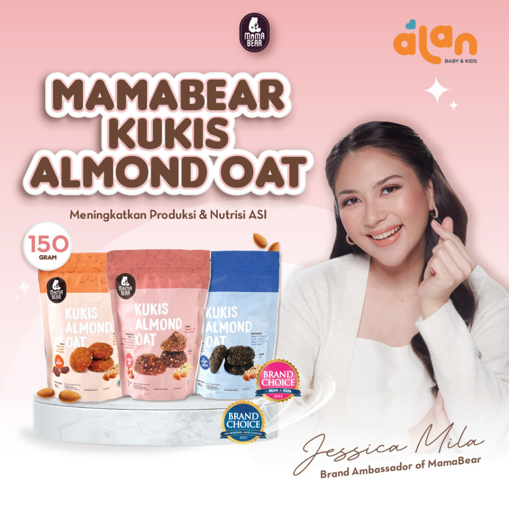 

Alan Baby Kids - Mama Bear Kukis Almond Oat 150gr - Camilan Kukis