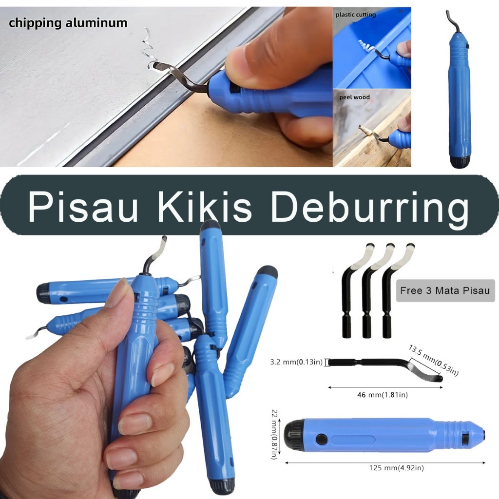 

IDEKU Pisau Kerajinan Tangan Kikis Buang Scrap Gram Deburring Chamfering Trimming Knife - Pisau Kikis Pemangkas Deburring Free 3 Mata Pisau