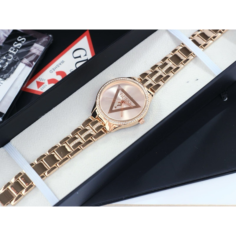 jam tangan wanita fashion NEW Guess diamond rantai DM3.5cm +box +buku +ppaer bag