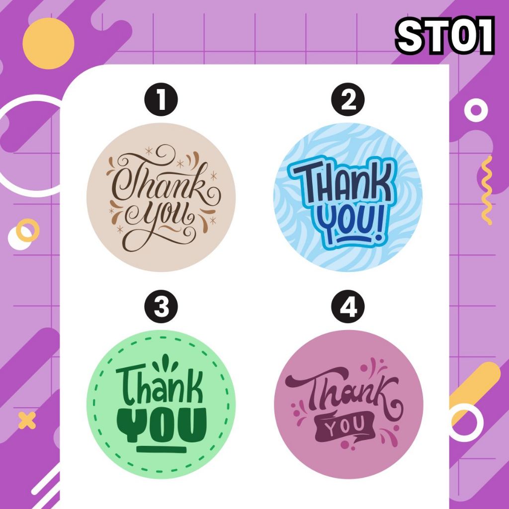 

ST01 STIKER / STICKER LABEL VINYL CUSTOM THANK YOU TERIMA KASIH