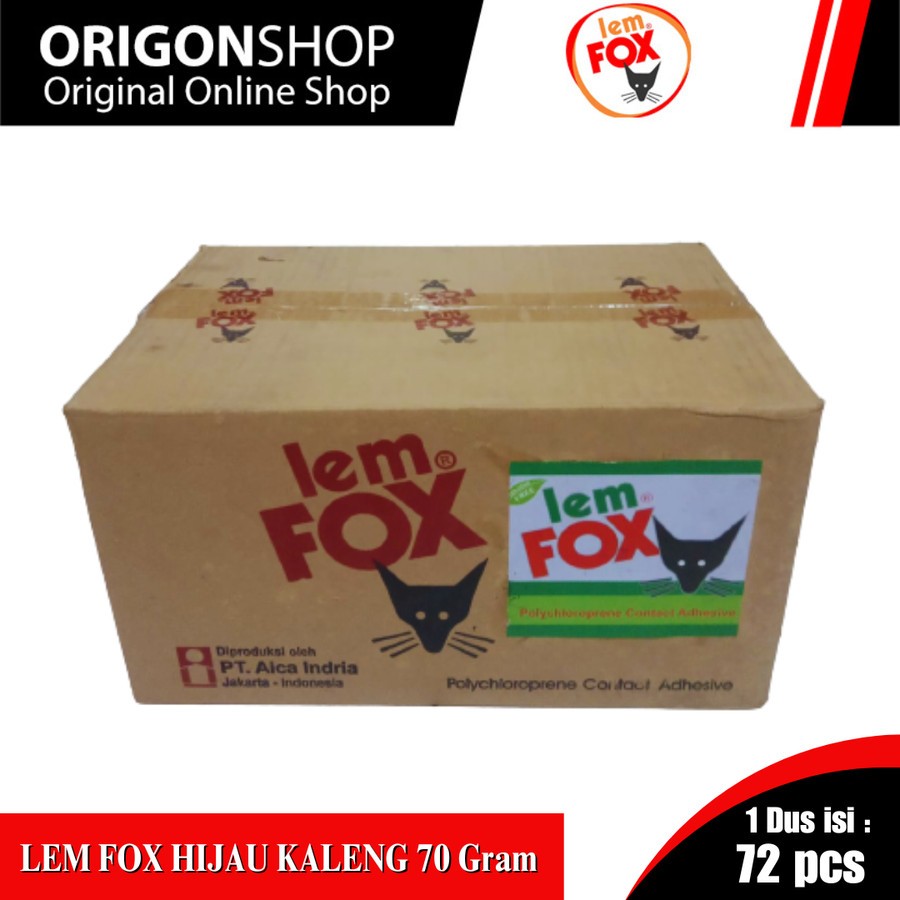 Lem Fox Hijau Kaleng 70 gram (HARGA GROSIR) 1 Dus = 72 Pcs