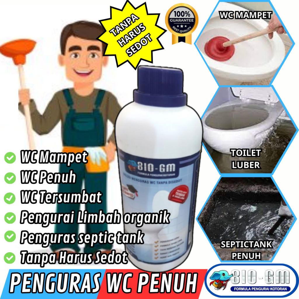 Penguras WC Septictank Penuh BIO GM Anti Mampet WC Sepiteng Tanpa Sedot