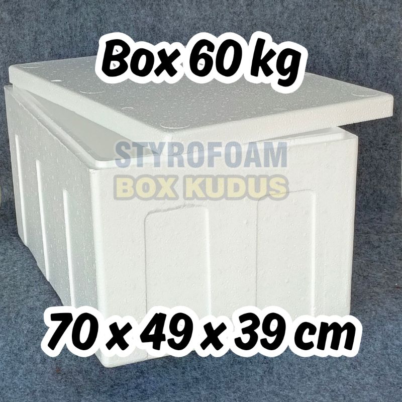 INSTANT ONLY - BOX 60 KG - Styrofoam Box Baru Penyimpanan Packing Frozen Food Es Batu Sterofoam Ster