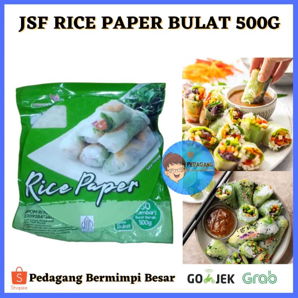 

JSF RICE PAPER BULAT 500G/ Rice Paper Vietnam Kulit Lumpia 500g/ BANH TRANG BULAT / JSF RIC PAPER BULAT