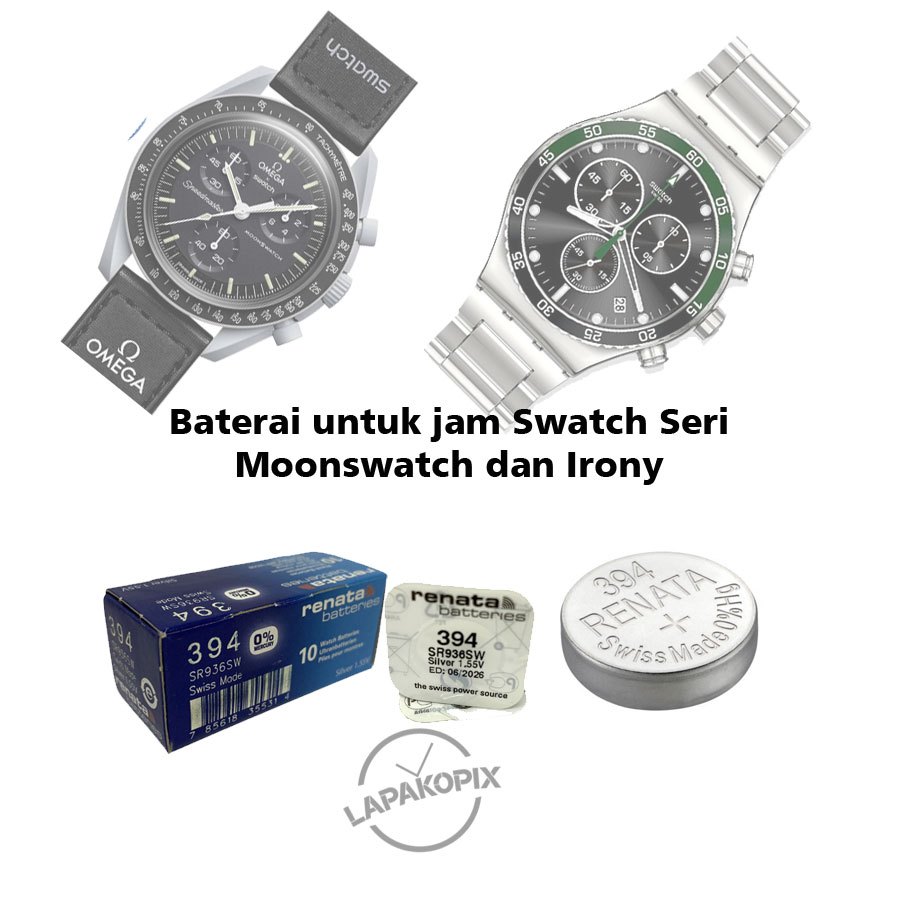 Baterai Jam Swatch Irony dan Moonswatch Original Batre 394 Batu Battery SR936SW Silver Oxide 1.55V S