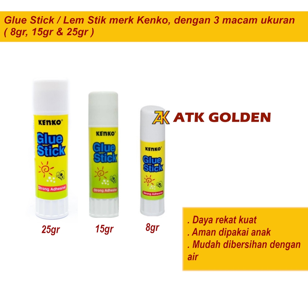 

Glue Stick / Lem Stick Kenko ukuran 8gr/15gr/25gr