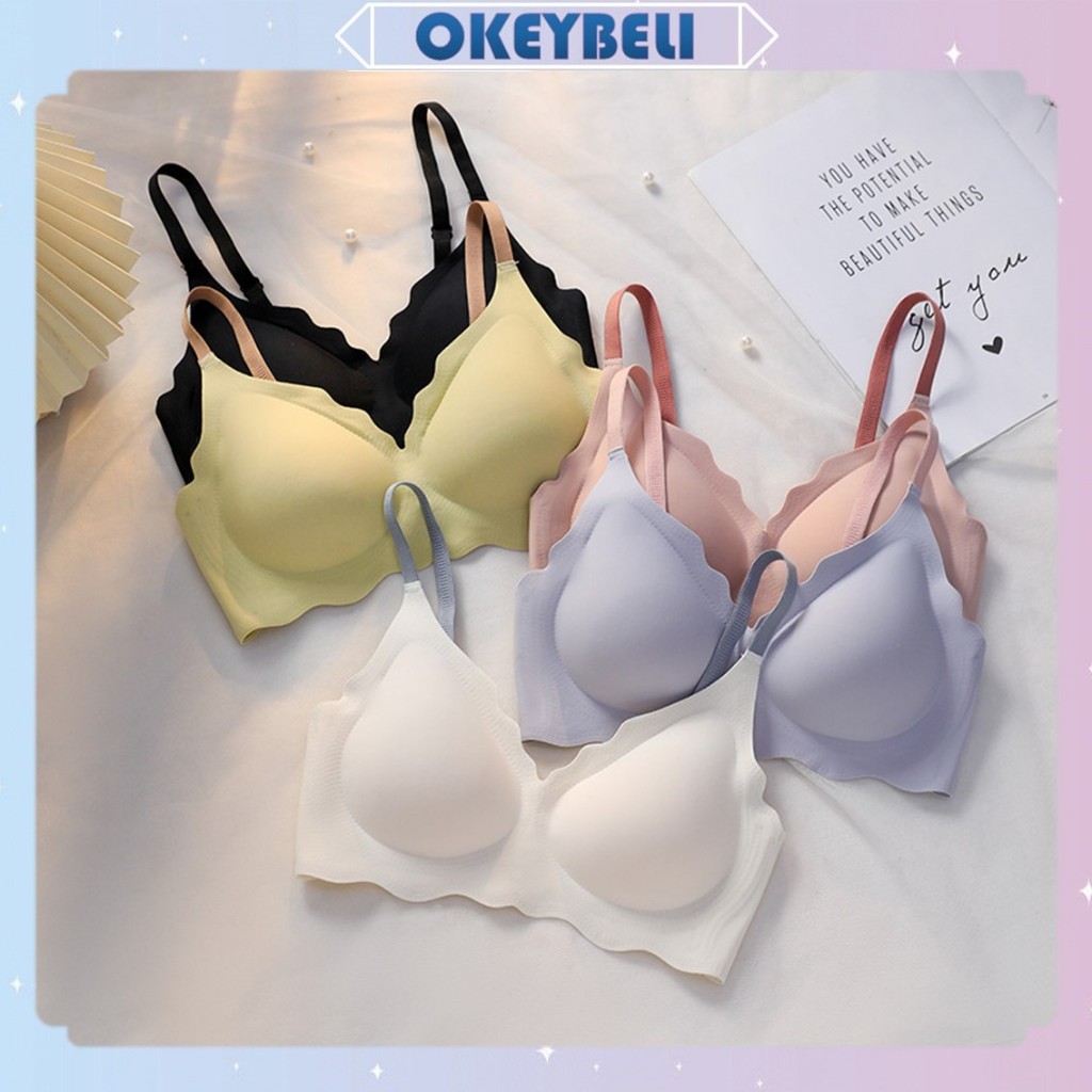 •OKEY BELI•BR1016 BH Bra seamless Pakaian dalam Wanita Tanpa kawat sexy Bra push up One-piece