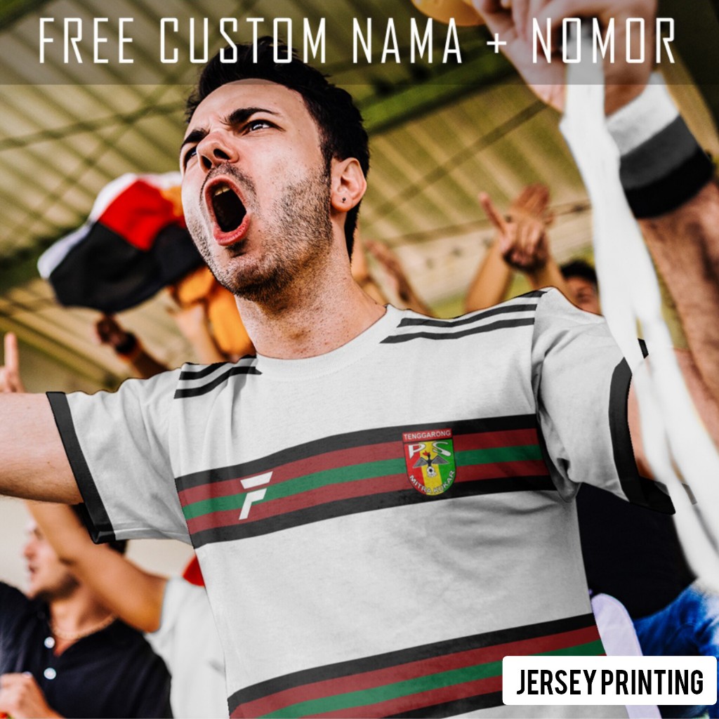 Kaos Bola Jersey PS Mitra Kukar Tenggarong Klub Strip Garis Baju Custom Nama dan Nomor Punggung - 33