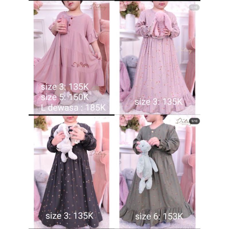 DITSY MOSLEM NIGHTGOWN DASTER | GAMIS DEWASA ANAK