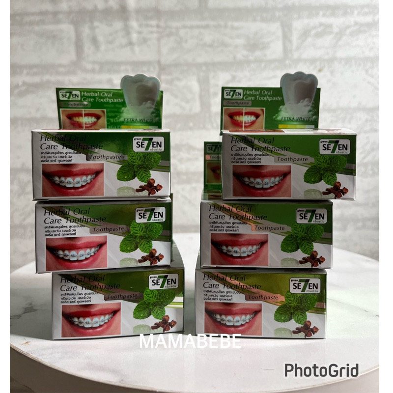 SE7EN HERBAL ORAL CARE TOOTHPASTE 25gr PEMUTIH GIGI ori Thailand 11