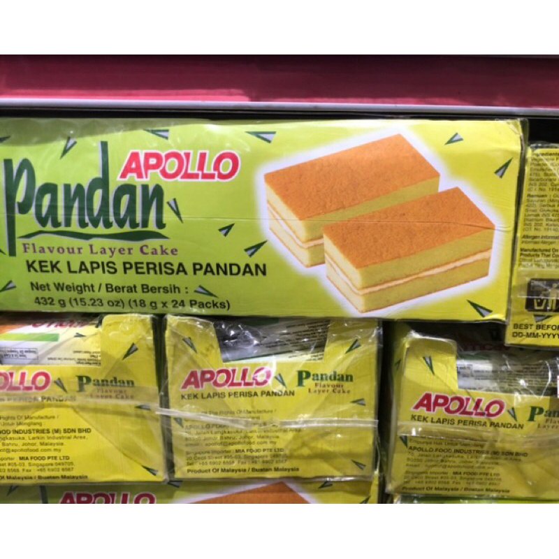 

apollo pandan cake, kek lapis exp 12/25