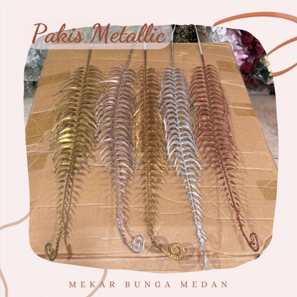 (FR 13) - Aksesoris Pakis Panjang Metallic Gold SIlver Rosegold Dekorasi Pelaminan Mewah Hantaran We