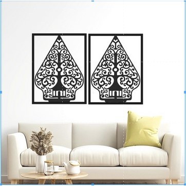 Hiasan Dinding Gunungan Wayang Golek Kayu 3D | Dekorasi Dinding Kayu Wall Decor Wayang Gunungan