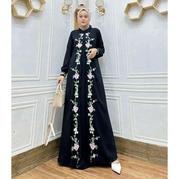BUNGA DRESS Gamis Lebaran Trendy Gamis Brokat Jumbo Gamis Murah Gamis Kekinian Dress Kondangan Gamis