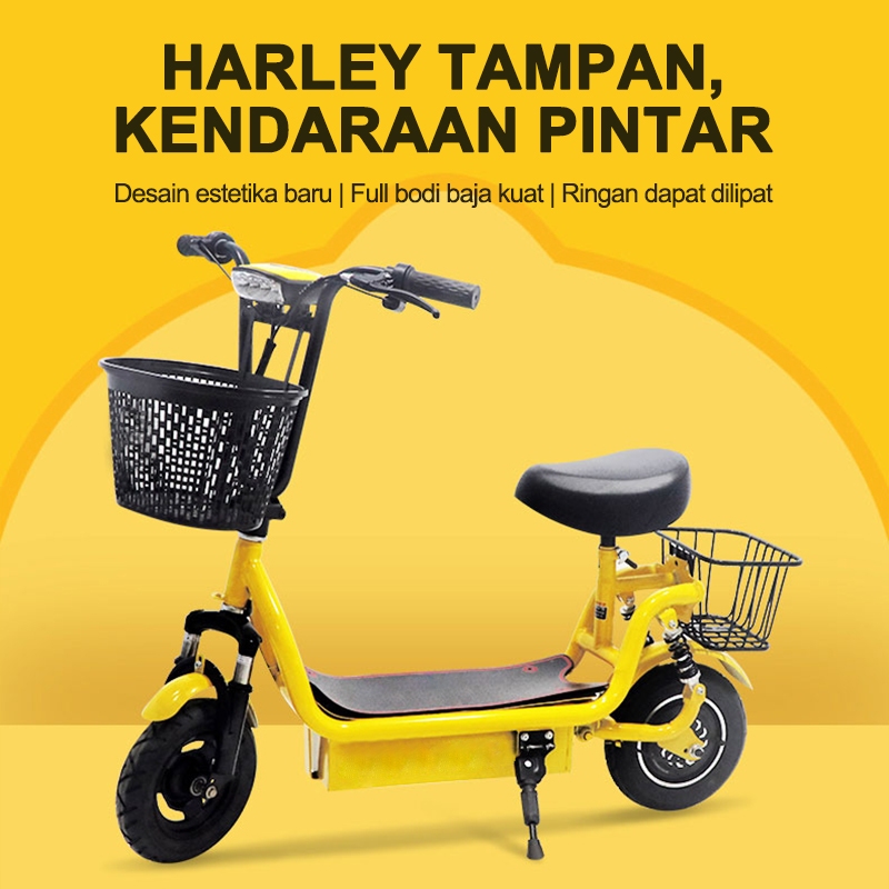 LIVING Sepeda Listrik/Skuter Listrik Motor Tanpa Sikat 300W/25Km/Jam Skuter Pemuda Portabel/Skuter L