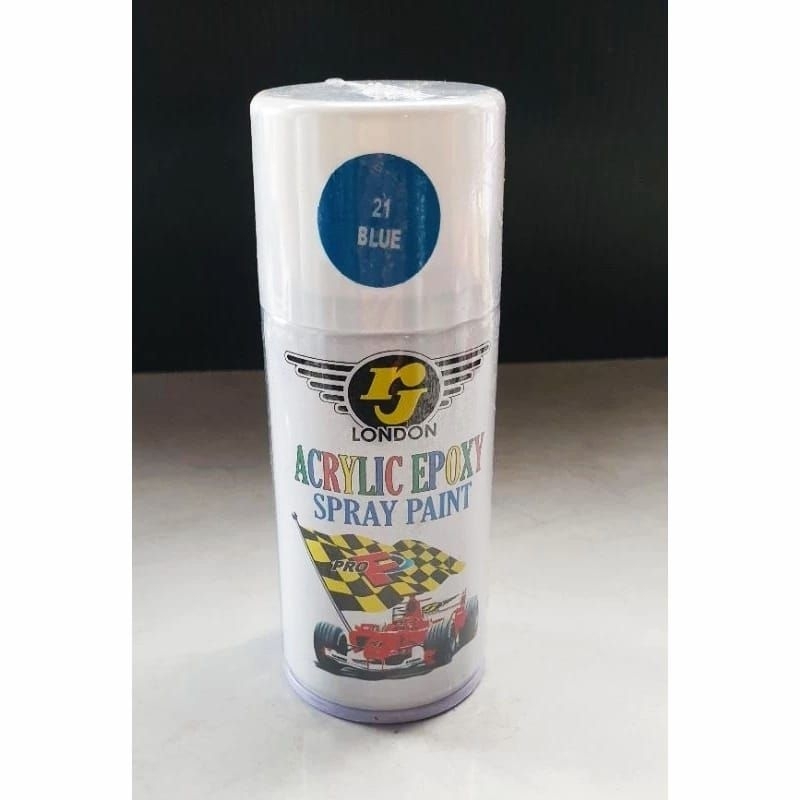 Cat semprot pilok merk RJ London warna biru