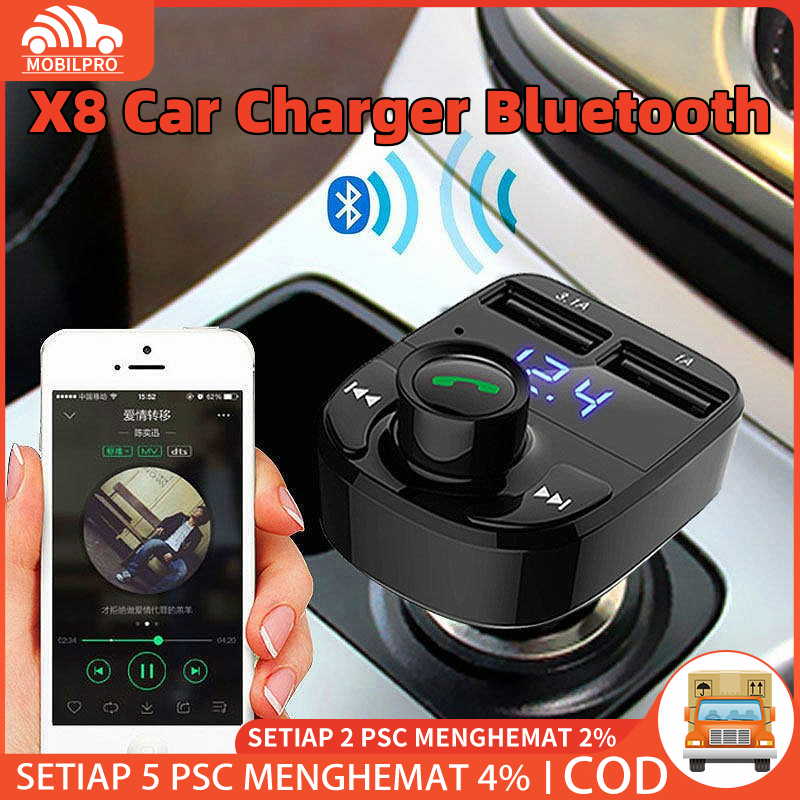 X8 - FM MODULATOR X8 MP3 AUDIO TRANSMITTER BLUETOOTH CAR CHARGER