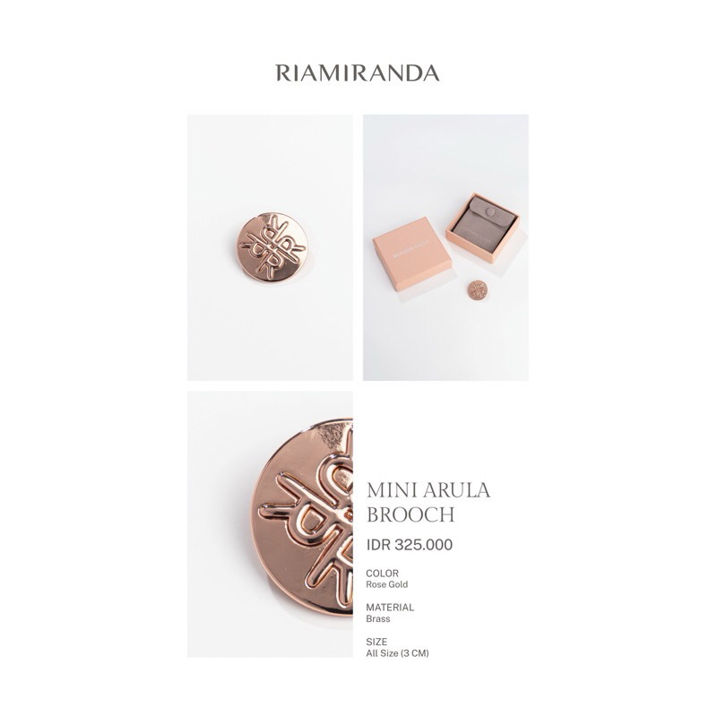 SALE NEW  MINI ARULA BROOCH - ROSE GOLD - RIA MIRANDA