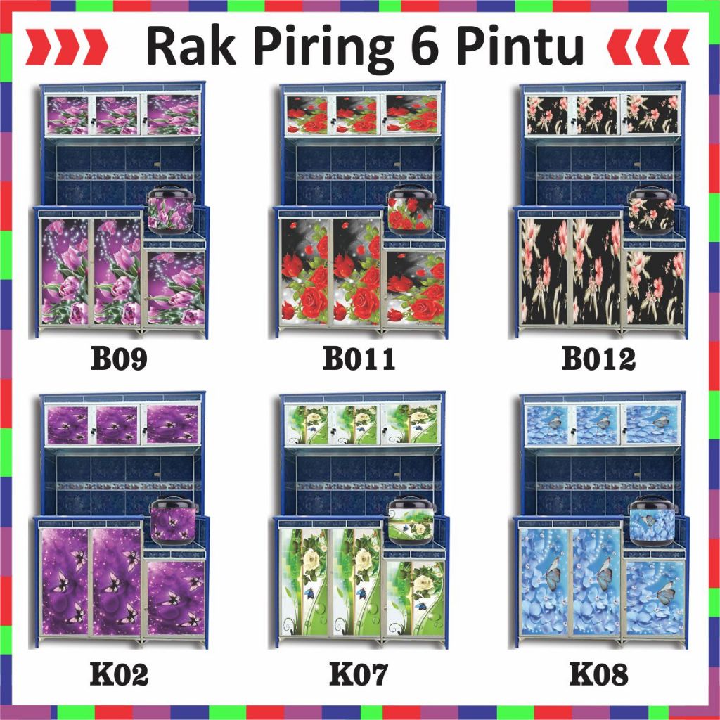

Stiker Rak Piring 6 Pintu Motif Bunga Flower